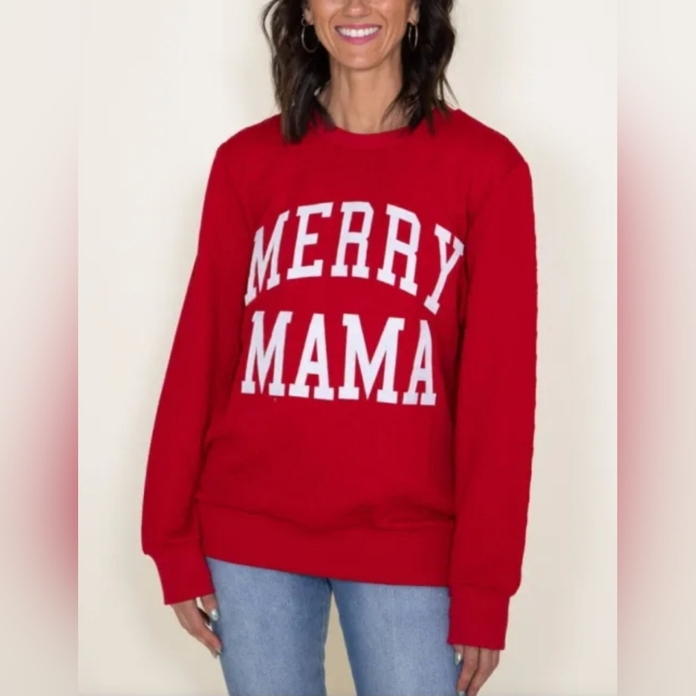 Simply Southern Red "Merry Mama" Sweater Sweatshirt